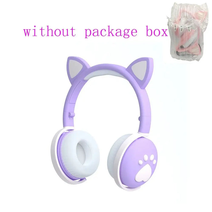 Wireless Glowing Cute Led Cat Ear Bluetooth Hifi Stereo