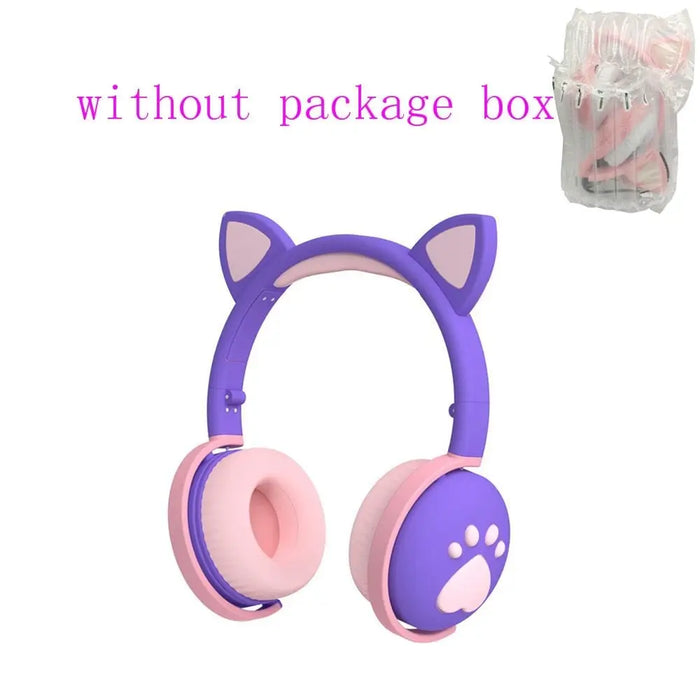 Wireless Glowing Cute Led Cat Ear Bluetooth Hifi Stereo