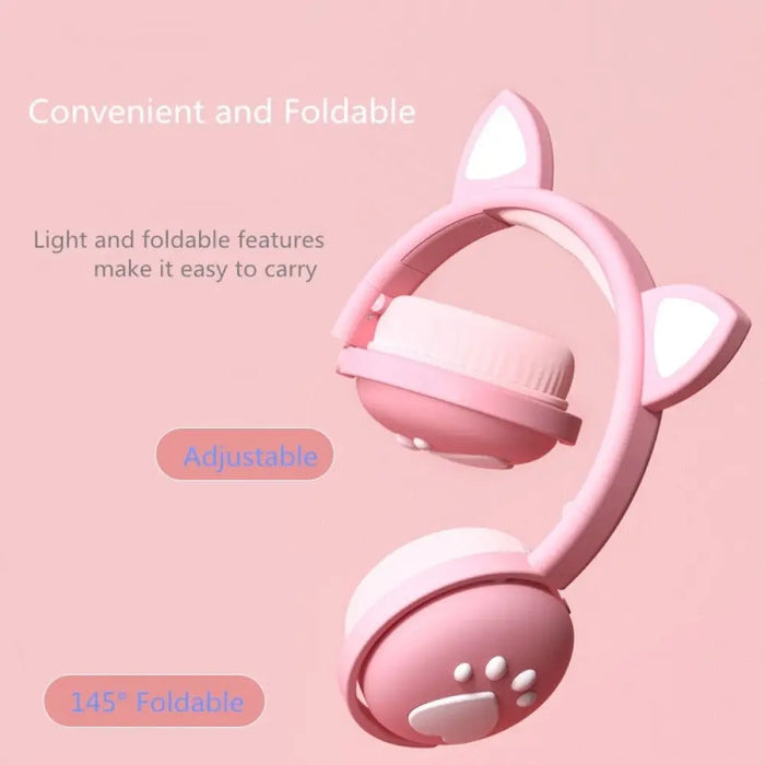 Wireless Glowing Cute Led Cat Ear Bluetooth Hifi Stereo