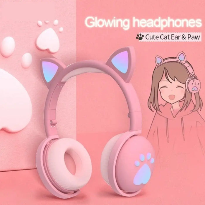 Wireless Glowing Cute Led Headset Hifi Stereo Bass 3.5mm