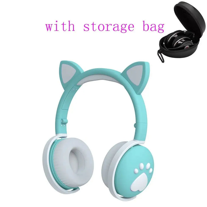 Wireless Glowing Cute Led Headset Hifi Stereo Bass 3.5mm