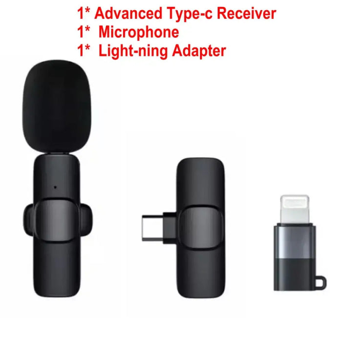 Wireless Portable Audio Video Recording Lavalier Microphone