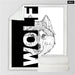 Wolf Soft Fluffy Blanket Letters Cool Throw Black White