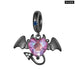 Womens 925 Sterling Silver Black Devil Pendant Charms Stone