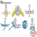 Womens 925 Sterling Silver Dainty Dragonfly Pendant Charms