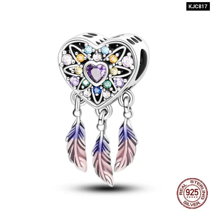 Womens 925 Sterling Silver Fantasy Flying Dragon Mysterious Butterfly Charms Pendants Fit Pandora Bracelets Diy Jewellery