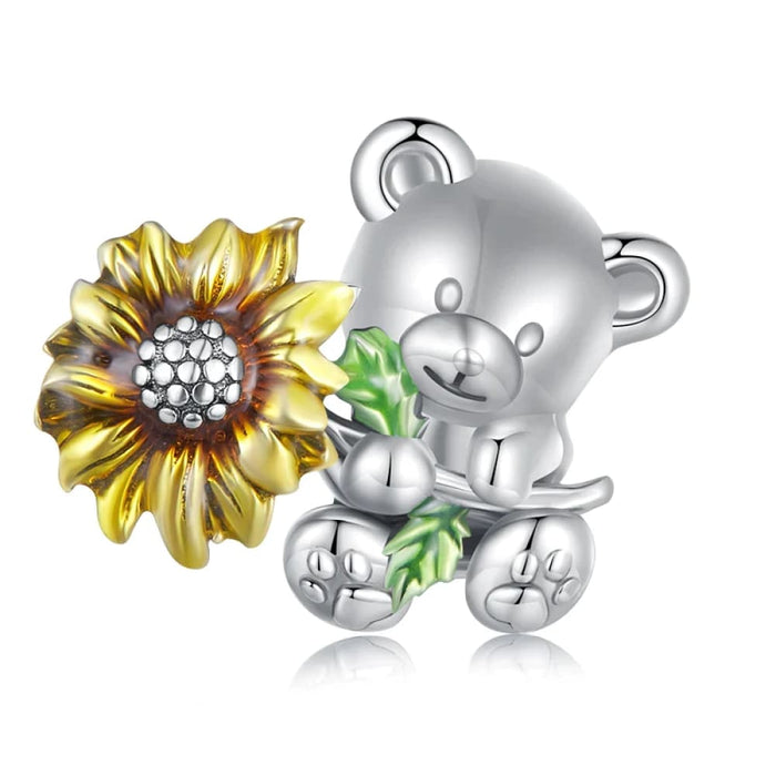 Womens 925 Sterling Silver Flower Teacup Charm Beads Charm Bracelet Cherry Blossom Tea Diy Jewellery Accessories Scc2563