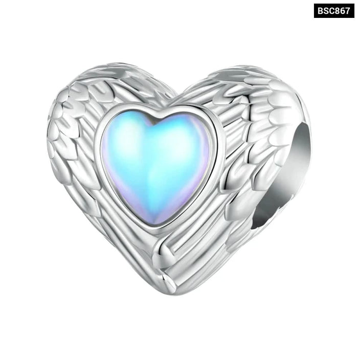 Womens 925 Sterling Silver Heart-Shape Charm Beads Fit Original Charm Bracelet Inlaid Zircon Colourful Pendants Diy Accessories