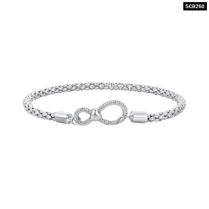 Womens 925 Sterling Silver Infinite Love Basic Bracelet Platinum Plated Valentine'S Day Gift Scb260