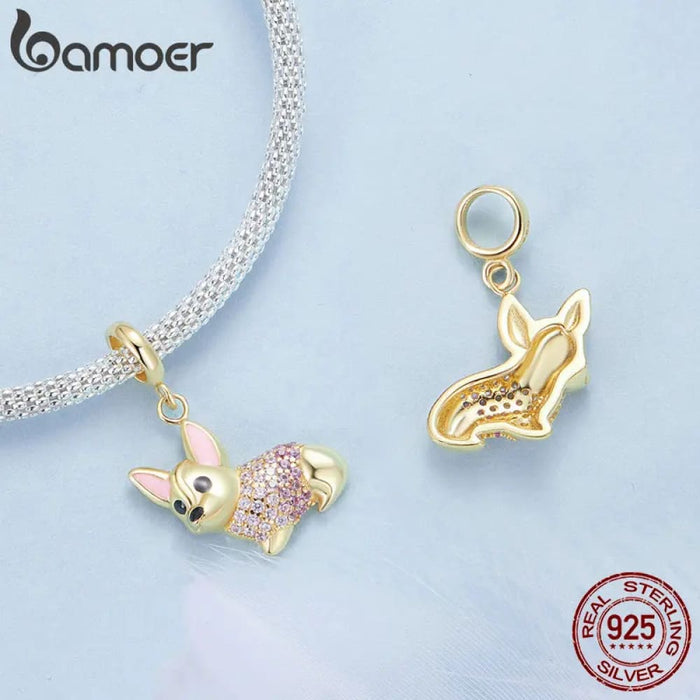 Womens 925 Sterling Silver Lovely Corgi Pendant Cute Dog