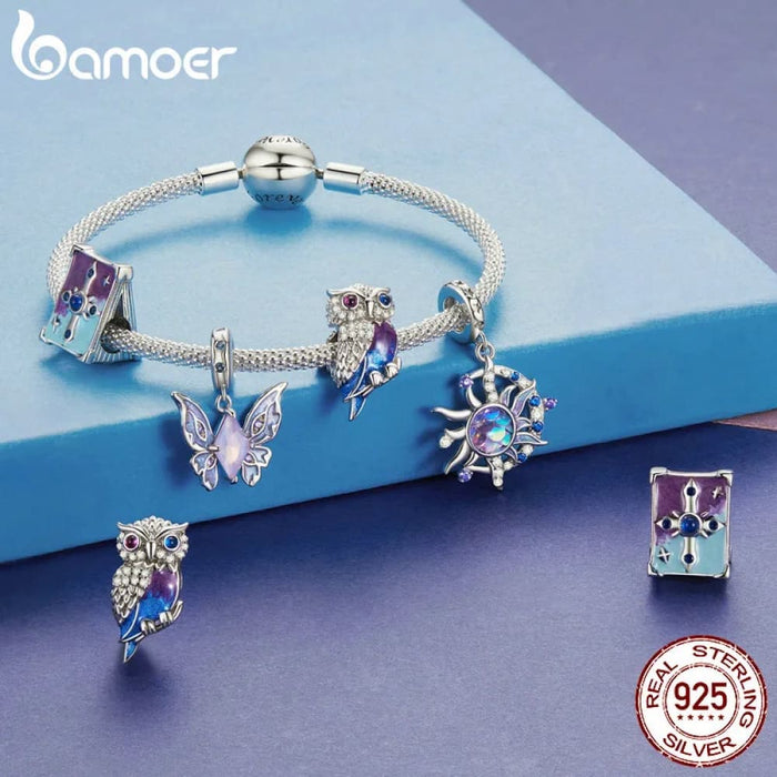 Womens 925 Sterling Silver Magic Butterfly Charms Sun And Moon Beads Fit Original Bracelets Diy Jewellery Accessories