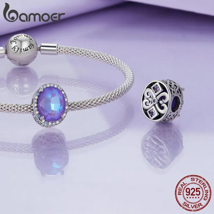 Womens 925 Sterling Silver Moonlight Castle Bead Magic Carpet Pendant Lamp Charm Bracelet Diy Fine Jewellery Gift