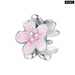 Womens 925 Sterling Silver Pink Flower Spacer Beads Tree