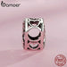 Womens 925 Sterling Silver Pink Flower Spacer Beads Tree