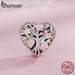 Womens 925 Sterling Silver Pink Flower Spacer Beads Tree