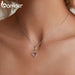 Womens 925 Sterling Silver Pink Heart Hanging Beads