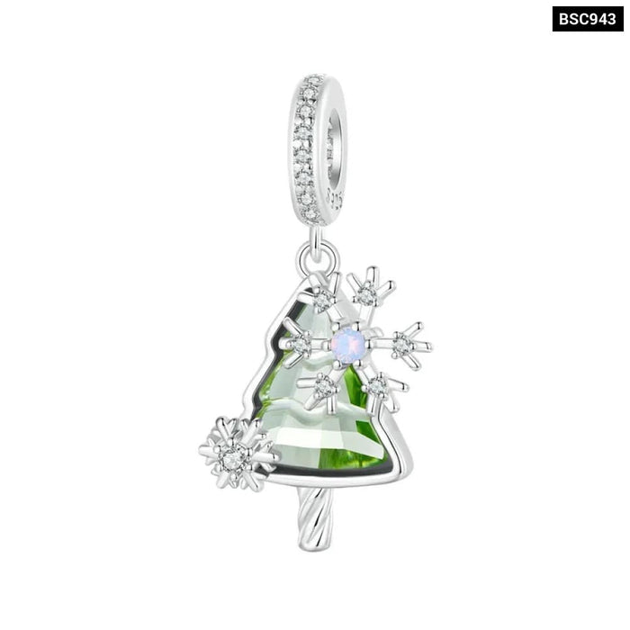 Womens 925 Sterling Silver Snowman Beads Christmas Bell Charms Bracelet Diy Accessories Christmas Gift Fine Jewellery