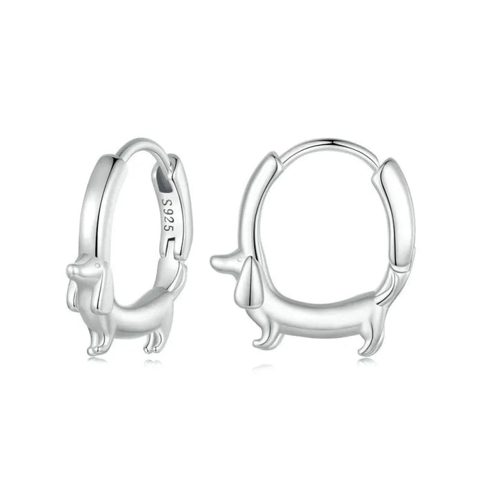 Womens Dachshund Hoop Earrings 925 Sterli Sterling Silver Animal Huggie Hoop Earrings Jewellery Gifts Sensitive Ears