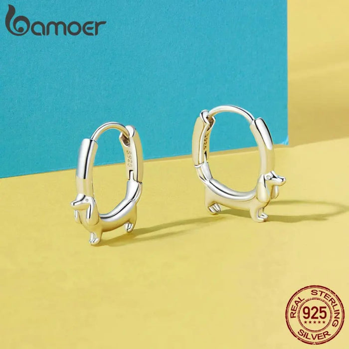 Womens Dachshund Hoop Earrings 925 Sterli Sterling Silver Animal Huggie Hoop Earrings Jewellery Gifts Sensitive Ears