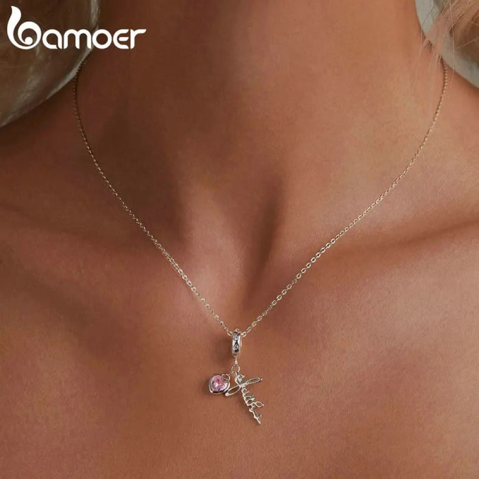 Womens Faith Charm 925 Sterling Silver Cross Pendant Heart