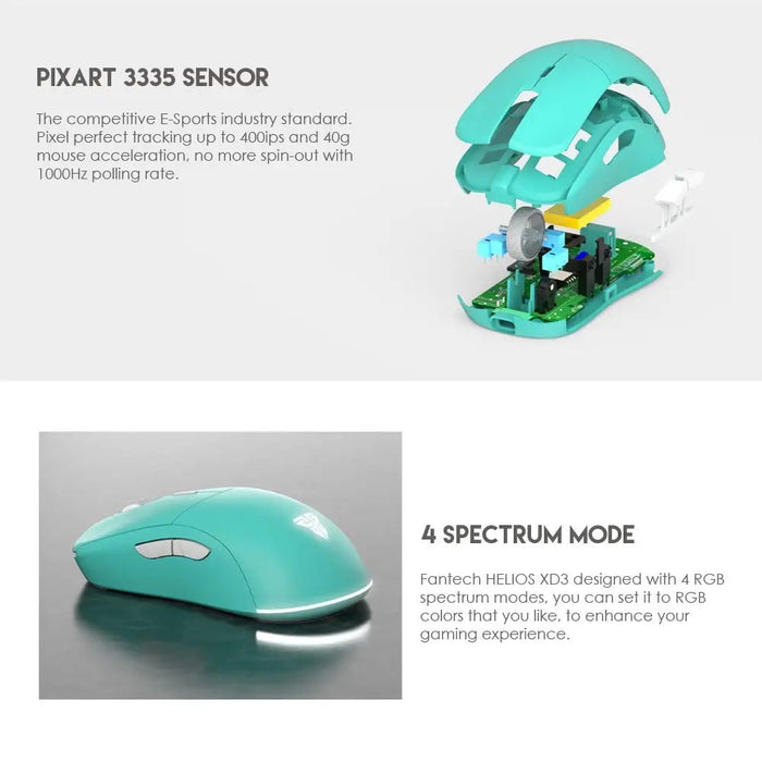 Youth Series 2.4g Wireless Mouse Xd3 Mint Green Professional