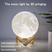 Zk20 3d Print Night Light Rechargeable Touch Remote Led Moon