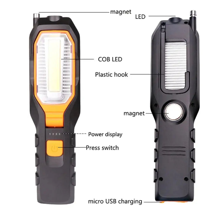 Zk20 Usb Rechargeable Flexible Magnetic Cob Led Flashlight