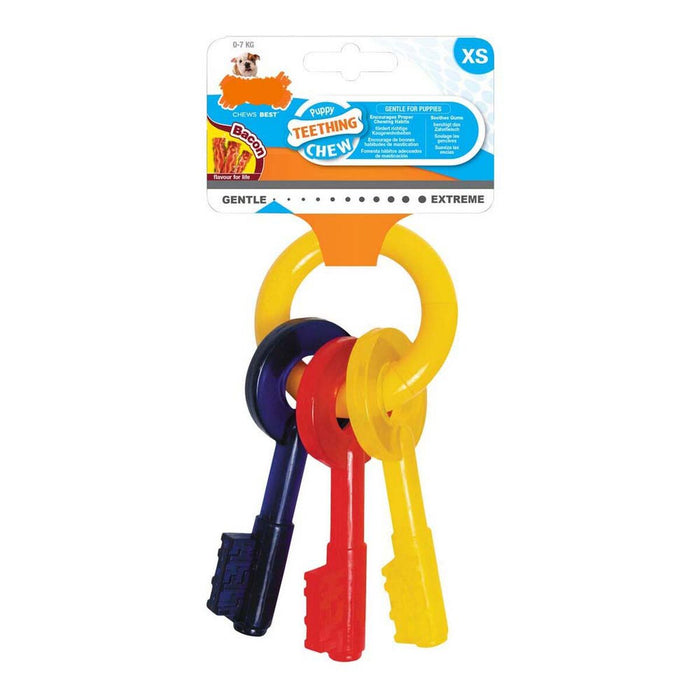 Dog Chewing Toy By Nylabone Keys Bacon Nylon Thermoplastic Xs Size Puppies