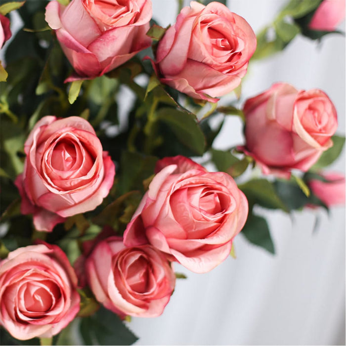 10 Bunch Artificial Silk Rose 6 Heads Flower Fake Bridal