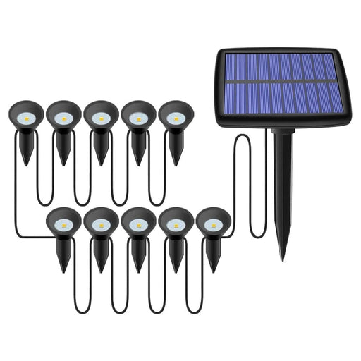 Vibe Geeks 10 Pcs Solar Powered Outdoor Spot Light