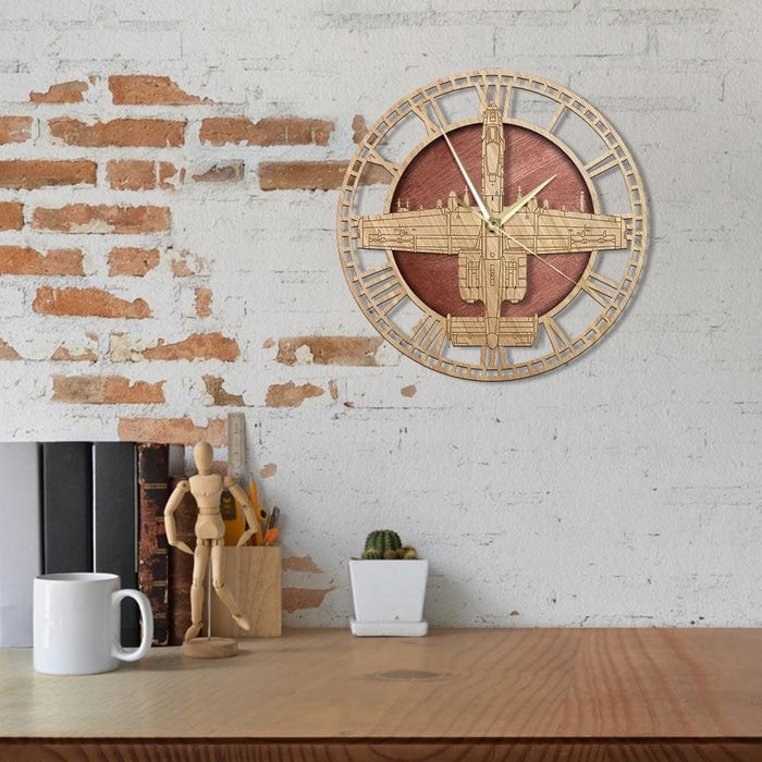 A-10 Thunderbolt Ii Warthog Wooden Wall Clock