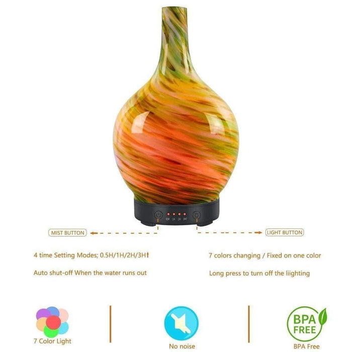 100ml Essential Oil Diffuser Glass Marble Design Handmade