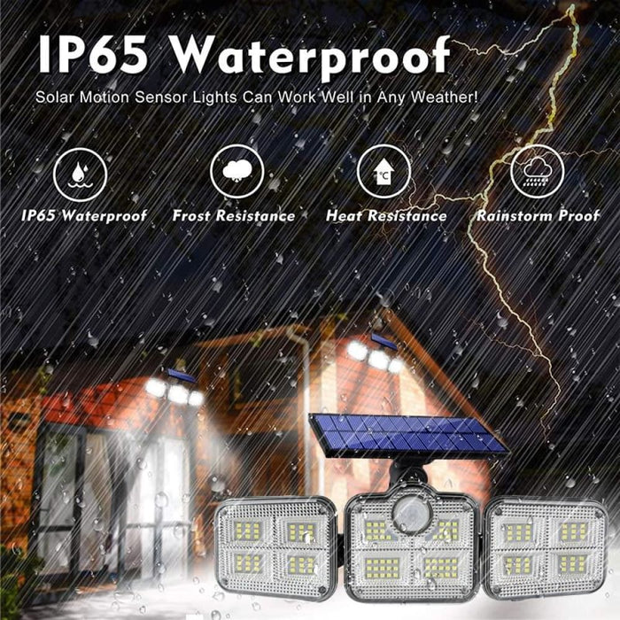 108 122 138 171 Led Solar Lights Outdoor 3 Head Motion