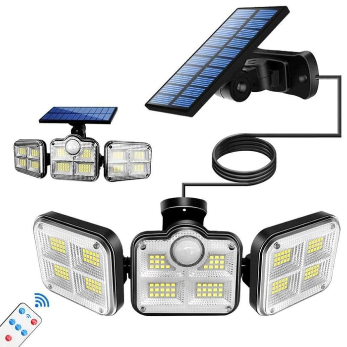 108 122 138 171 Led Solar Lights Outdoor 3 Head Motion