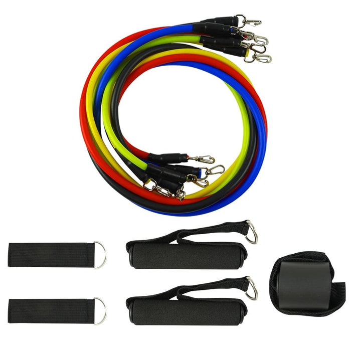 Vibe Geeks 11 Pcs Fitness Pull Rope Latex Resistance Bands