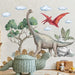 120cmx86cm Large Pterosaur Flying Dinosaurs Cartoon Wall