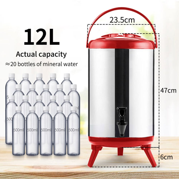 12l Portable Insulated Cold Heat Coffee Tea Beer Barrel Brew
