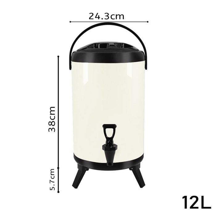 12l Stainless Steel Insulated Milk Tea Barrel Hot And Cold