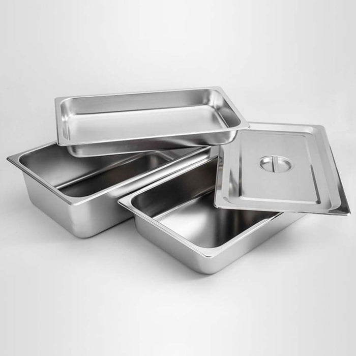 12x Gastronorm Gn Pan Full Size 1 6.5cm Deep Stainless Steel