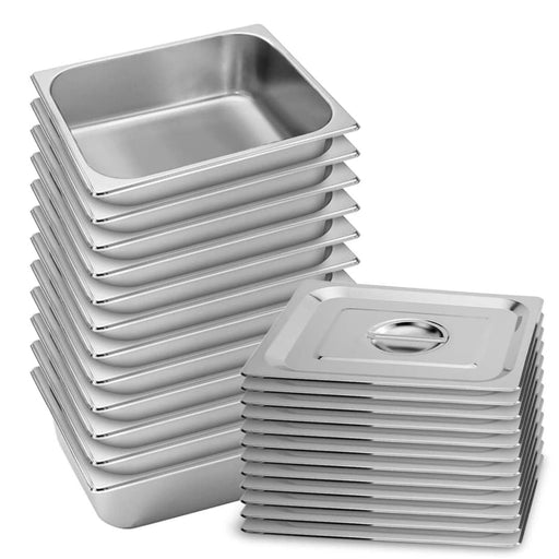 12x Gastronorm Gn Pan Full Size 1 2 10cm Deep Stainless