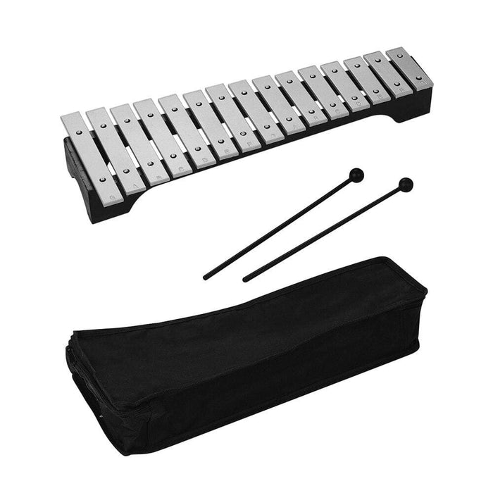 15-note Xylophone Wooden Base Aluminum Bars With Mallets