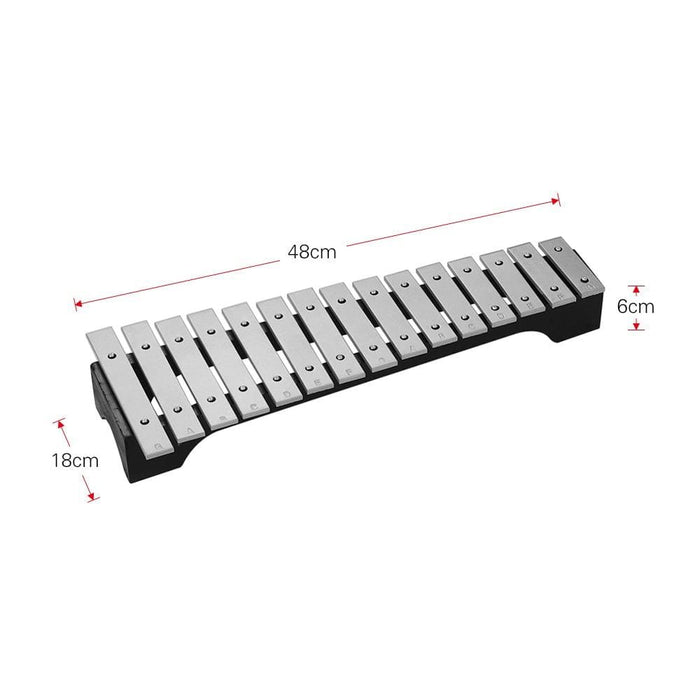 15-note Xylophone Wooden Base Aluminum Bars With Mallets