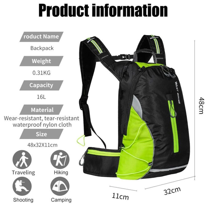 16l Sport Cycling Backpack Waterproof Ultralight Bicycle