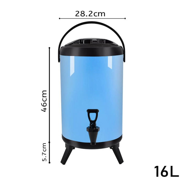 16l Stainless Steel Insulated Milk Tea Barrel Hot And Cold