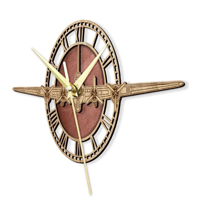 B-17 Flying Fortress Wooden Wall Clock