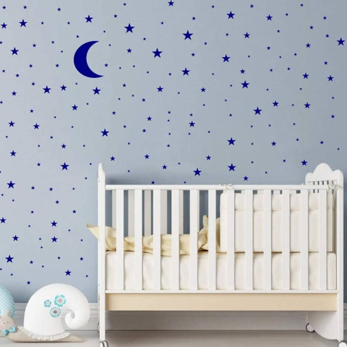 177pcs Moon And Stars Vinyl Wall Stickers For Kids Room