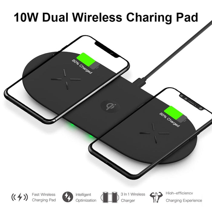 Vibe Geeks 18w 3-in-1 Fast Charging Wireless Qi Charger Pad