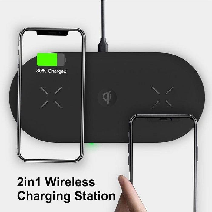 Vibe Geeks 18w 3-in-1 Fast Charging Wireless Qi Charger Pad