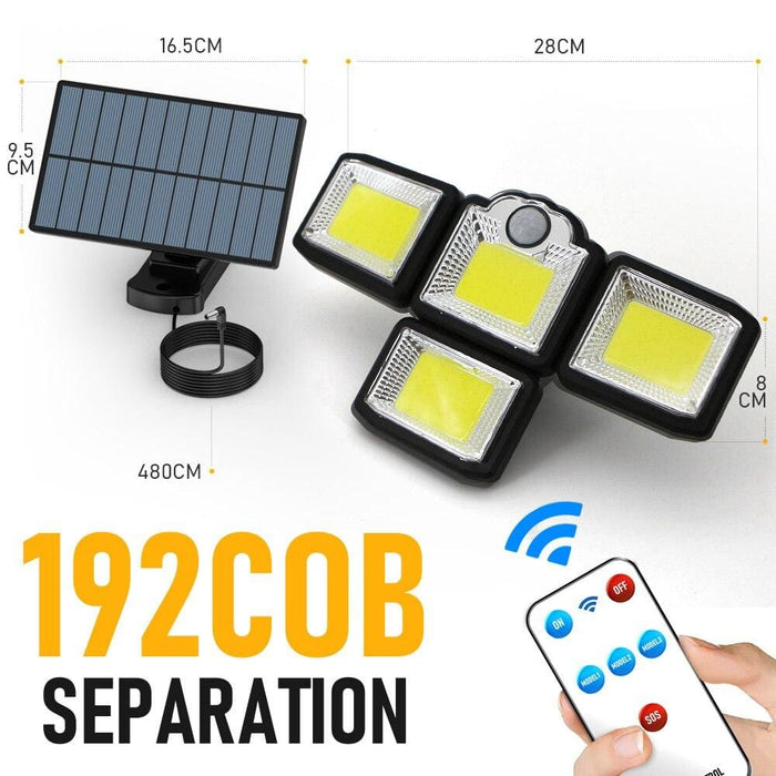 192 198 Led Outdoor Solar Lights 4 Head Motion Sensor 270