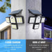 192 198 Led Outdoor Solar Lights 4 Head Motion Sensor 270